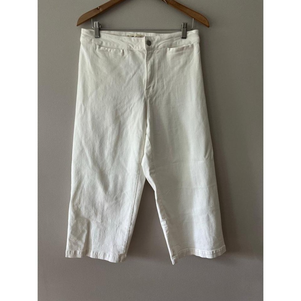 Madewell White Curvy Emmitt Wide Leg Jeans Size 30P